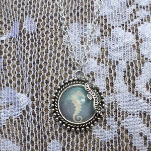 Seahorse necklace with charm